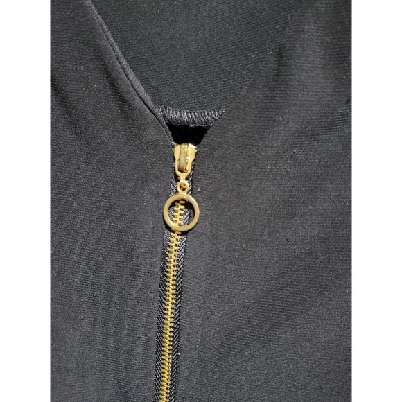 Emma & Michele Black 3/4 sleeve Jumpsuit. Gold button Hardware. Size Small. V-ne - Picture 3 of 9